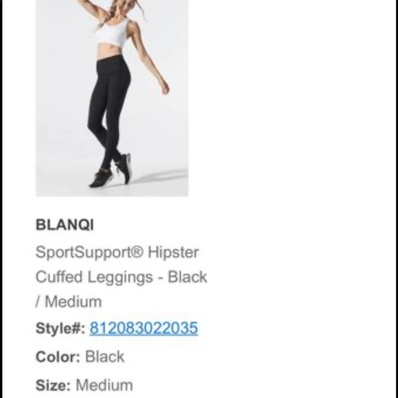 BLANQI Hipster Sport Leggings. Black. Size Medium. BRAND NEW - Picture 1 of 2